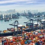industrial port with containers