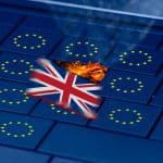 57046834 – brexit and eu flag on a pc keyboard