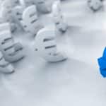 Euro – Konzept Finanzieren, Kapital oder Geldanlage mit Risiko