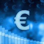 Euro dropping, descending graph background, world crisis, stock market crash