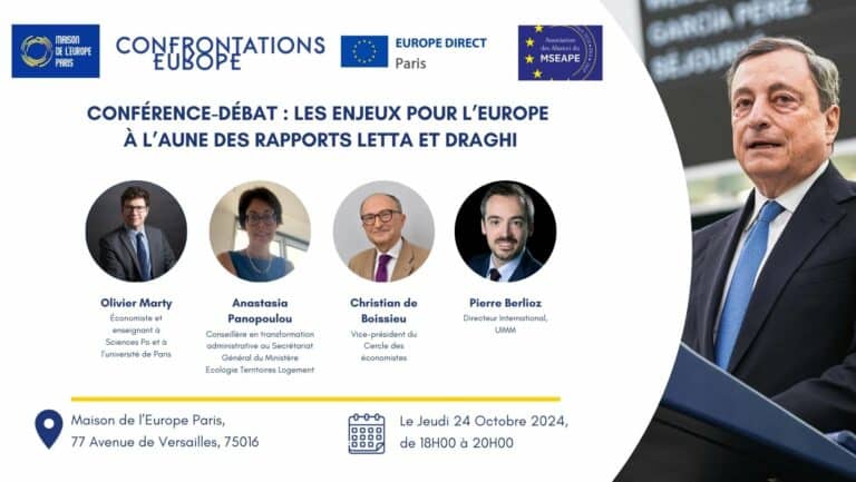 Conférence-débat : Les enjeux pour l’Europe à l’aune des rapports Letta et Draghi